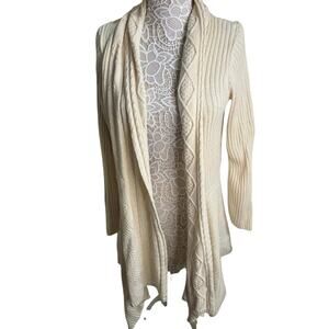 Christopher & Banks Long Ivory Cardigan- Women’s Large-Y2K